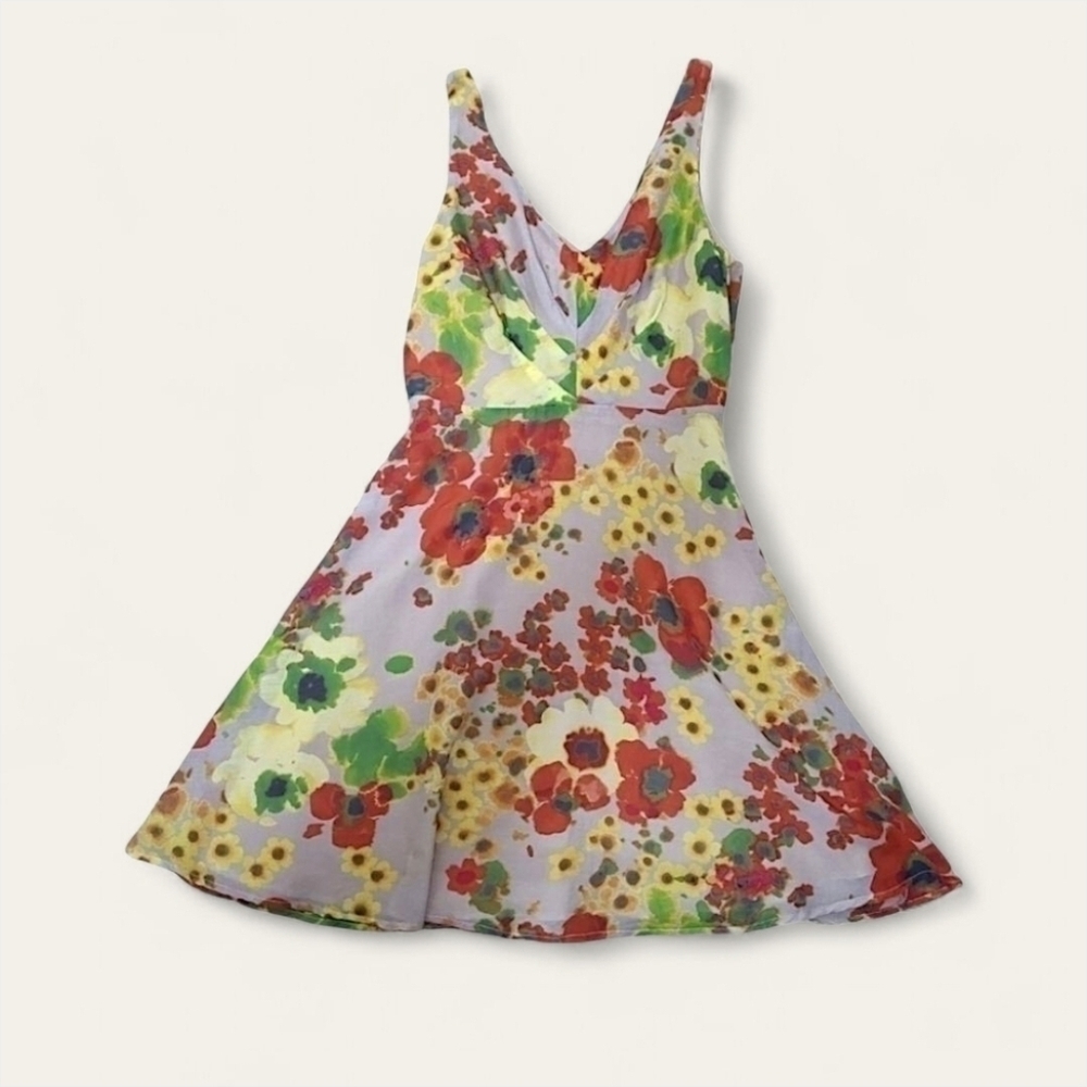 Eva Franco Sleeveless Fit and Flare Floral Mini Dress Size 4